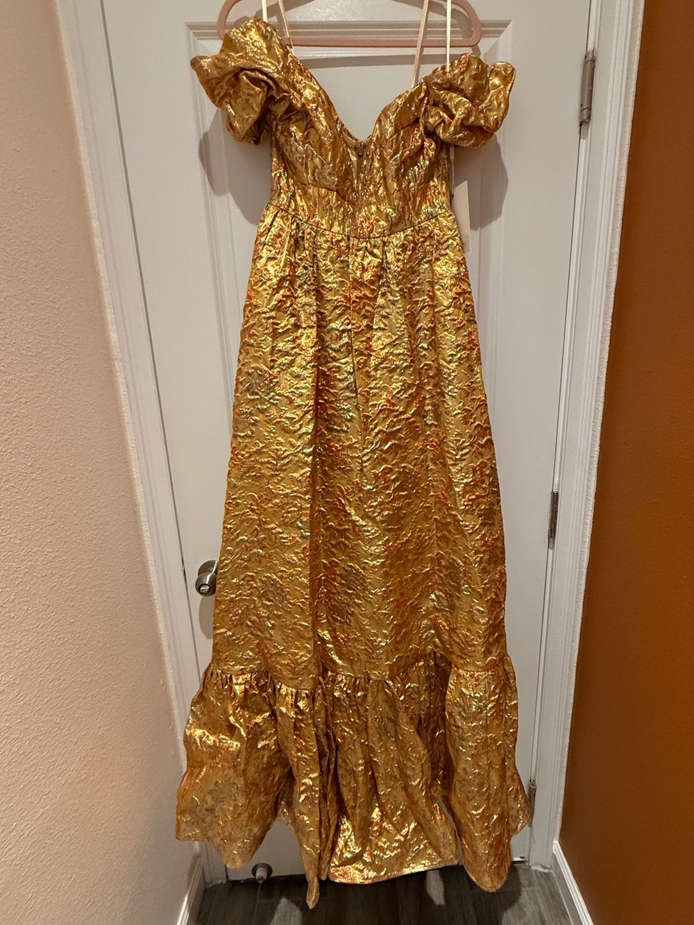 Mac Duggal Gold Brocade Gown